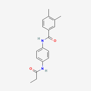 molecular formula C18H20N2O2 B5873589 3,4-dimethyl-N-[4-(propionylamino)phenyl]benzamide 
