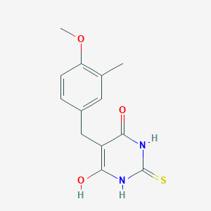 molecular formula C13H14N2O3S B5873597 2-mercapto-5-(4-methoxy-3-methylbenzyl)-4,6-pyrimidinediol 