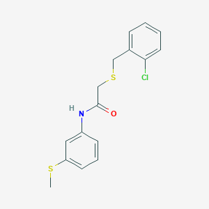 molecular formula C16H16ClNOS2 B5873621 2-[(2-chlorobenzyl)thio]-N-[3-(methylthio)phenyl]acetamide 
