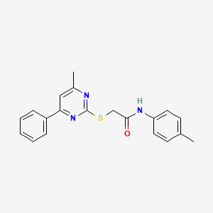 molecular formula C20H19N3OS B5873645 N-(4-methylphenyl)-2-[(4-methyl-6-phenyl-2-pyrimidinyl)thio]acetamide 