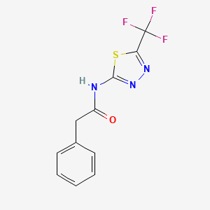 2-phenyl-N-[5-(trifluoromethyl)-1,3,4-thiadiazol-2-yl]acetamide