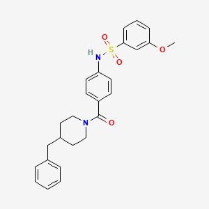 molecular formula C26H28N2O4S B5873659 N-{4-[(4-benzyl-1-piperidinyl)carbonyl]phenyl}-3-methoxybenzenesulfonamide 