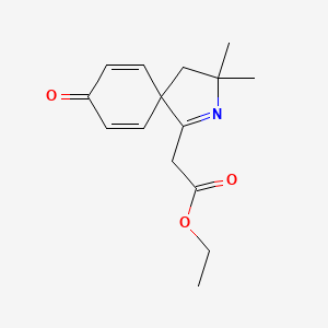 molecular formula C15H19NO3 B5873668 ethyl (3,3-dimethyl-8-oxo-2-azaspiro[4.5]deca-1,6,9-trien-1-yl)acetate 