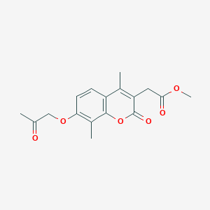 molecular formula C17H18O6 B5873683 methyl [4,8-dimethyl-2-oxo-7-(2-oxopropoxy)-2H-chromen-3-yl]acetate 