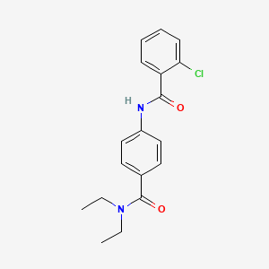 molecular formula C18H19ClN2O2 B5873712 2-chloro-N-{4-[(diethylamino)carbonyl]phenyl}benzamide 