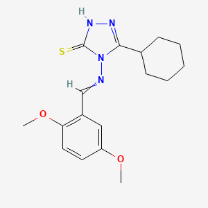 5-cyclohexyl-4-[(2,5-dimethoxybenzylidene)amino]-4H-1,2,4-triazole-3-thiol