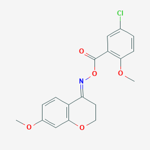 7-methoxy-2,3-dihydro-4H-chromen-4-one O-(5-chloro-2-methoxybenzoyl)oxime