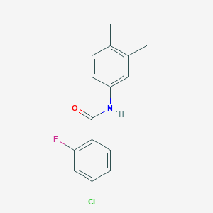 molecular formula C15H13ClFNO B5873767 4-chloro-N-(3,4-dimethylphenyl)-2-fluorobenzamide 