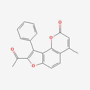 8-acetyl-4-methyl-9-phenyl-2H-furo[2,3-h]chromen-2-one