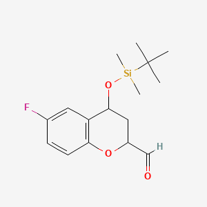 B587386 4-[tert-butyl(dimethyl)silyl]oxy-6-fluoro-3,4-dihydro-2H-chromene-2-carbaldehyde CAS No. 1286400-05-2