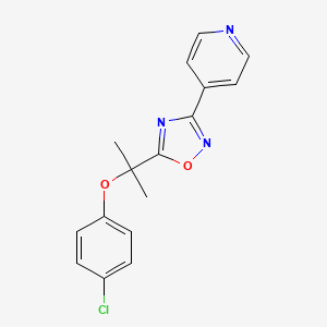 molecular formula C16H14ClN3O2 B5873910 4-{5-[1-(4-chlorophenoxy)-1-methylethyl]-1,2,4-oxadiazol-3-yl}pyridine 