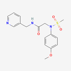molecular formula C16H19N3O4S B5873930 N~2~-(4-methoxyphenyl)-N~2~-(methylsulfonyl)-N~1~-(3-pyridinylmethyl)glycinamide 