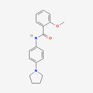 molecular formula C18H20N2O2 B5873945 2-methoxy-N-[4-(1-pyrrolidinyl)phenyl]benzamide 