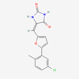 molecular formula C15H11ClN2O3 B5873966 5-{[5-(5-chloro-2-methylphenyl)-2-furyl]methylene}-2,4-imidazolidinedione 