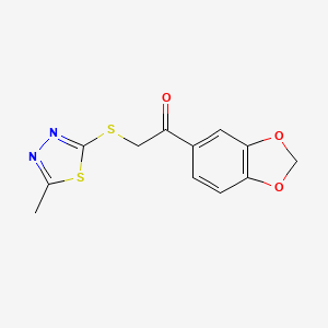molecular formula C12H10N2O3S2 B5873983 1-(1,3-benzodioxol-5-yl)-2-[(5-methyl-1,3,4-thiadiazol-2-yl)thio]ethanone 