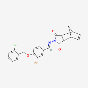 4-({3-bromo-4-[(2-chlorobenzyl)oxy]benzylidene}amino)-4-azatricyclo[5.2.1.0~2,6~]dec-8-ene-3,5-dione