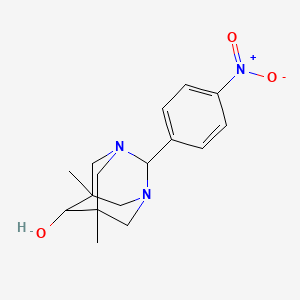 molecular formula C16H21N3O3 B5873991 5,7-dimethyl-2-(4-nitrophenyl)-1,3-diazatricyclo[3.3.1.1~3,7~]decan-6-ol 