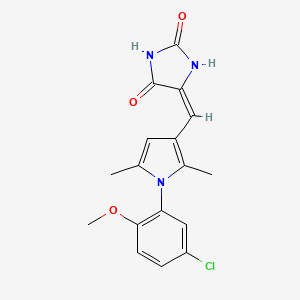 molecular formula C17H16ClN3O3 B5874006 5-{[1-(5-chloro-2-methoxyphenyl)-2,5-dimethyl-1H-pyrrol-3-yl]methylene}-2,4-imidazolidinedione 