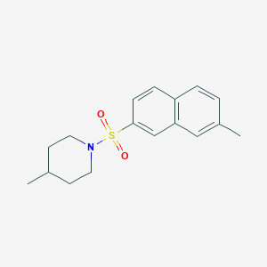 molecular formula C17H21NO2S B5874012 4-methyl-1-[(7-methyl-2-naphthyl)sulfonyl]piperidine 