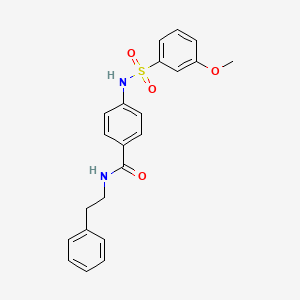 4-{[(3-methoxyphenyl)sulfonyl]amino}-N-(2-phenylethyl)benzamide