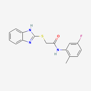 molecular formula C16H14FN3OS B5874067 2-(1H-benzimidazol-2-ylthio)-N-(5-fluoro-2-methylphenyl)acetamide 