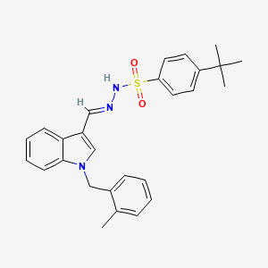 molecular formula C27H29N3O2S B5874078 4-tert-butyl-N'-{[1-(2-methylbenzyl)-1H-indol-3-yl]methylene}benzenesulfonohydrazide 