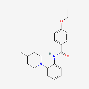 molecular formula C21H26N2O2 B5874091 4-ethoxy-N-[2-(4-methyl-1-piperidinyl)phenyl]benzamide 