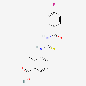 molecular formula C16H13FN2O3S B5874121 3-({[(4-fluorobenzoyl)amino]carbonothioyl}amino)-2-methylbenzoic acid 