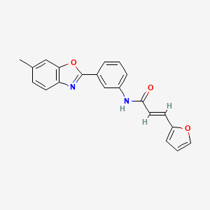 molecular formula C21H16N2O3 B5874124 3-(2-furyl)-N-[3-(6-methyl-1,3-benzoxazol-2-yl)phenyl]acrylamide 
