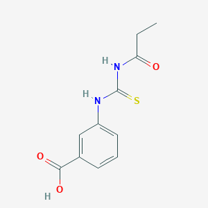 molecular formula C11H12N2O3S B5874159 3-{[(propionylamino)carbonothioyl]amino}benzoic acid 