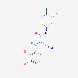 N-(3-chloro-4-methylphenyl)-2-cyano-3-(2-hydroxy-3-methoxyphenyl)acrylamide