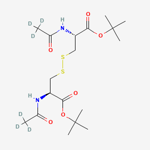 molecular formula C18H32N2O6S2 B587422 N,N'-Diacetyl-L-cystine Bis(tert-Butyl) Diester-d6 CAS No. 1356382-52-9