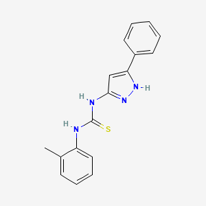 molecular formula C17H16N4S B5874220 N-(2-methylphenyl)-N'-(3-phenyl-1H-pyrazol-5-yl)thiourea 