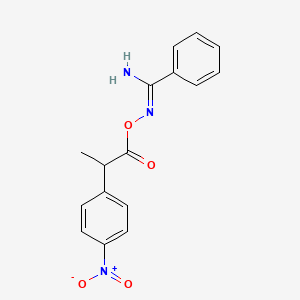 molecular formula C16H15N3O4 B5874222 N'-{[2-(4-nitrophenyl)propanoyl]oxy}benzenecarboximidamide 