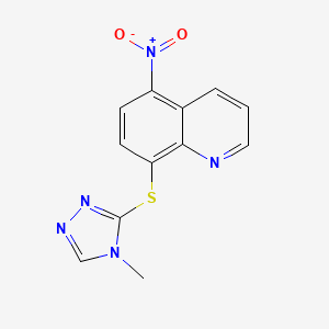 molecular formula C12H9N5O2S B5874244 8-[(4-methyl-4H-1,2,4-triazol-3-yl)thio]-5-nitroquinoline CAS No. 345991-02-8