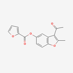 molecular formula C16H12O5 B5874263 3-acetyl-2-methyl-1-benzofuran-5-yl 2-furoate 