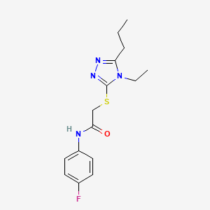 2-[(4-ethyl-5-propyl-4H-1,2,4-triazol-3-yl)thio]-N-(4-fluorophenyl)acetamide