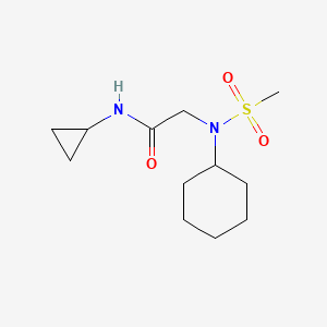 molecular formula C12H22N2O3S B5874302 N~2~-cyclohexyl-N~1~-cyclopropyl-N~2~-(methylsulfonyl)glycinamide 