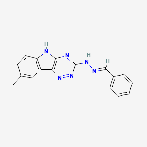 molecular formula C17H14N6 B5874304 benzaldehyde (8-methyl-5H-[1,2,4]triazino[5,6-b]indol-3-yl)hydrazone 