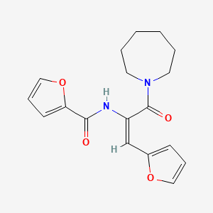 molecular formula C18H20N2O4 B5874362 N-[1-(1-azepanylcarbonyl)-2-(2-furyl)vinyl]-2-furamide 