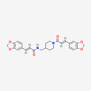 3-(1,3-benzodioxol-5-yl)-N-({1-[3-(1,3-benzodioxol-5-yl)acryloyl]-4-piperidinyl}methyl)acrylamide