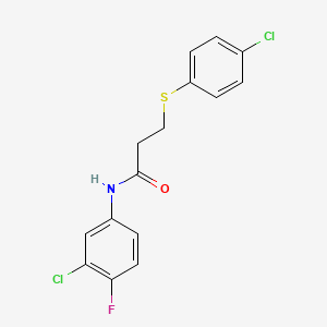 N-(3-chloro-4-fluorophenyl)-3-[(4-chlorophenyl)thio]propanamide