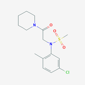 molecular formula C15H21ClN2O3S B5874424 N-(5-chloro-2-methylphenyl)-N-[2-oxo-2-(1-piperidinyl)ethyl]methanesulfonamide 