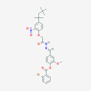 2-methoxy-4-(2-{[2-nitro-4-(1,1,3,3-tetramethylbutyl)phenoxy]acetyl}carbonohydrazonoyl)phenyl 2-bromobenzoate