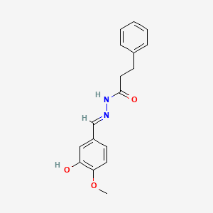 molecular formula C17H18N2O3 B5874520 N'-(3-hydroxy-4-methoxybenzylidene)-3-phenylpropanohydrazide 