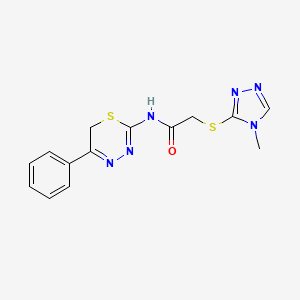 2-[(4-methyl-4H-1,2,4-triazol-3-yl)thio]-N-(5-phenyl-6H-1,3,4-thiadiazin-2-yl)acetamide