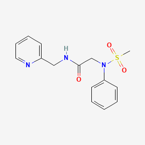 molecular formula C15H17N3O3S B5874602 N~2~-(methylsulfonyl)-N~2~-phenyl-N~1~-(2-pyridinylmethyl)glycinamide 