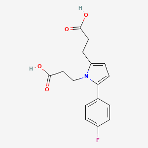 molecular formula C16H16FNO4 B5874610 3,3'-[5-(4-fluorophenyl)-1H-pyrrole-1,2-diyl]dipropanoic acid 