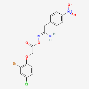 molecular formula C16H13BrClN3O5 B5874634 N'-{[(2-bromo-4-chlorophenoxy)acetyl]oxy}-2-(4-nitrophenyl)ethanimidamide 