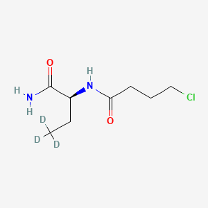 molecular formula C8H15ClN2O2 B587465 (S)-N-(1-Amino-1-oxobutan-2-yl)-4-chlorobutanamide-d3 CAS No. 1795786-85-4